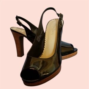 Miss Bisou Black Open-Top Heels Shoes